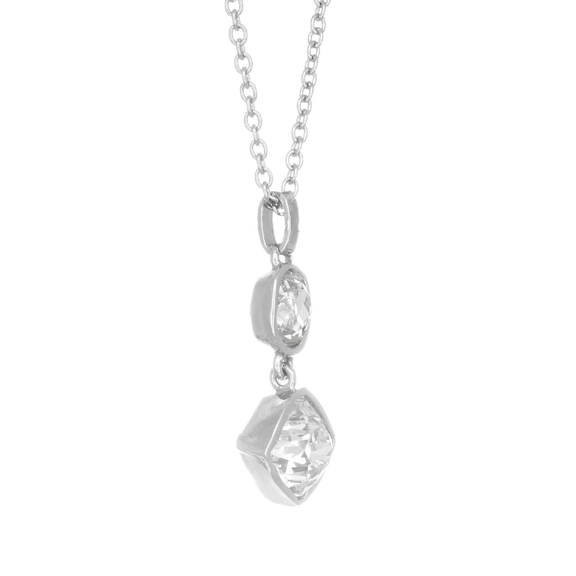 Halskette mit GIA-zertifiziertem 1,11 Karat Diamant-Platin-Anhänger von Peter Suchy (Kissenschliff) im Angebot