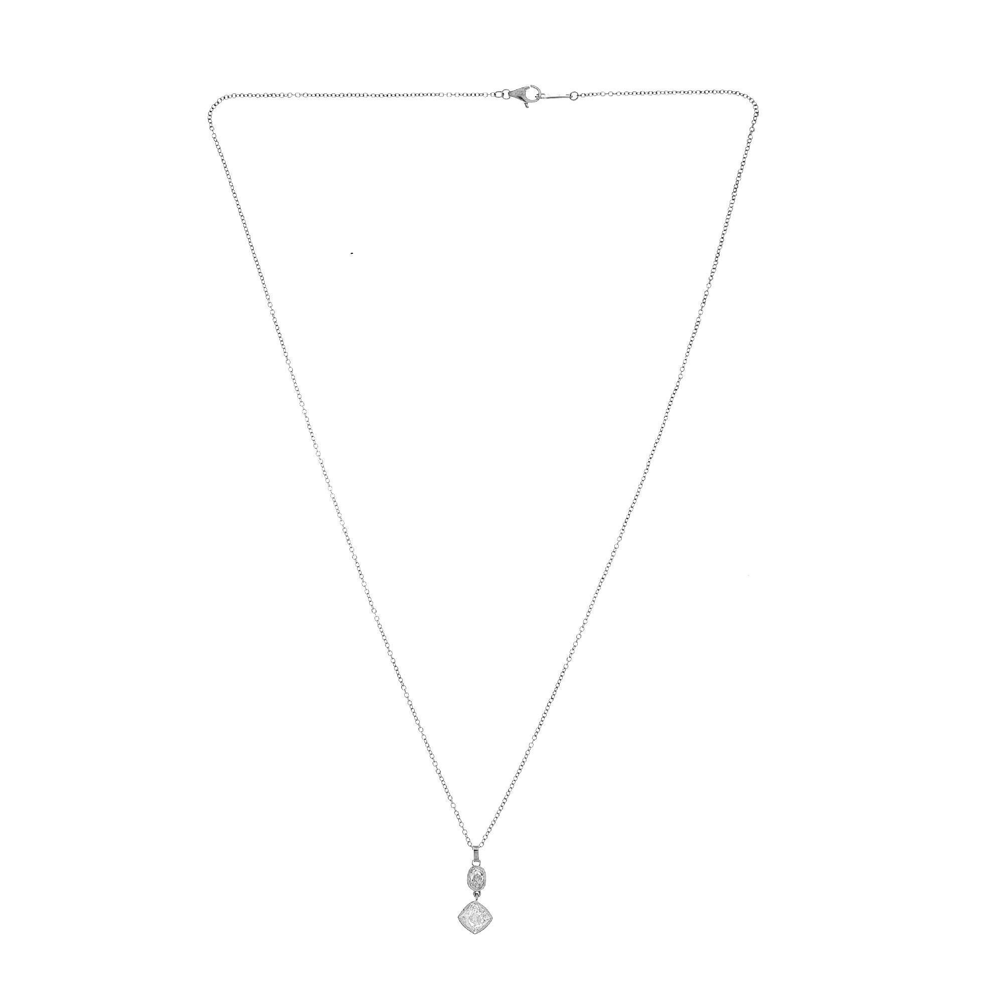 Peter Suchy GIA Certified 1.11 Carat Diamond Platinum Pendant Necklace For Sale 2