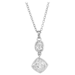 Peter Suchy GIA Certified 1.11 Carat Diamond Platinum Pendant Necklace
