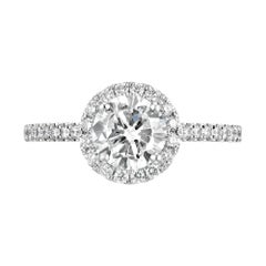 Peter Suchy Anillo de compromiso solitario en platino con diamante de 1.11 quilates certificado por el GIA
