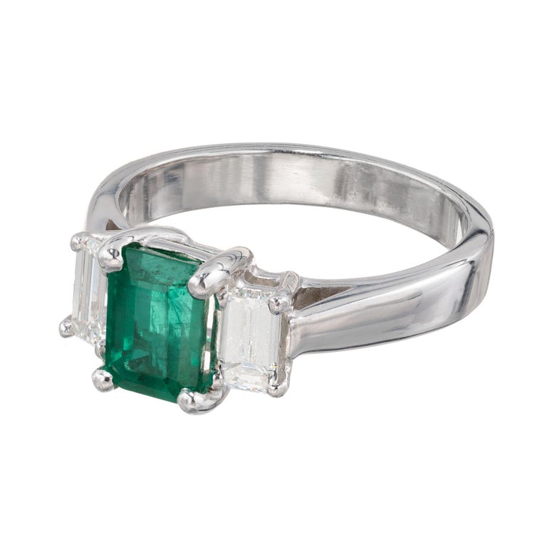 Peter Suchy GIA Certified 1.11 Carat Emerald Diamond Engagement ...