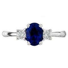Peter Suchy GIA Certified 1.11 Carat Sapphire Diamond Gold Engagement Ring