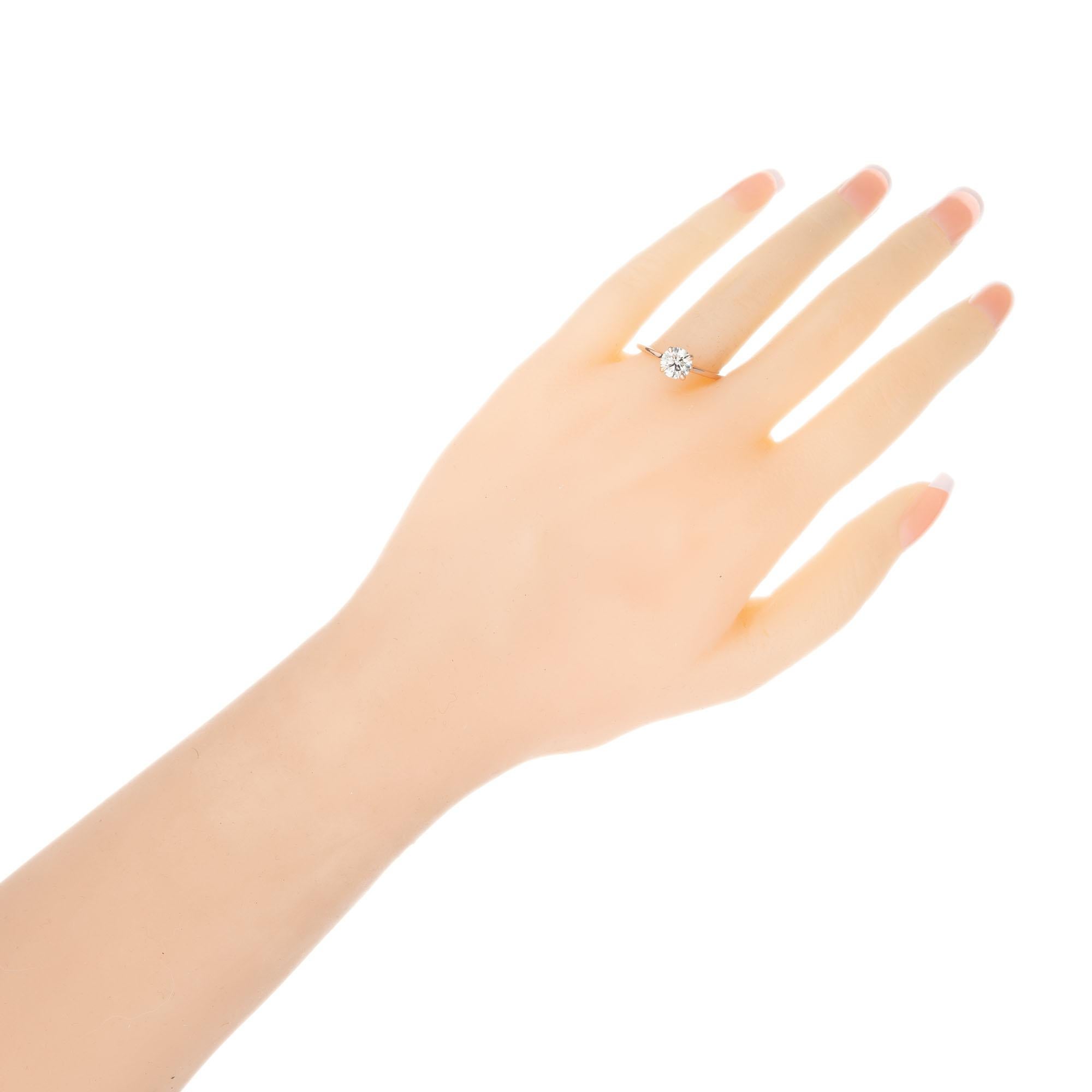 Bague de fiançailles solitaire Peter Suchy en or rose avec diamants de 1,12 carat certifiés GIA en vente 1
