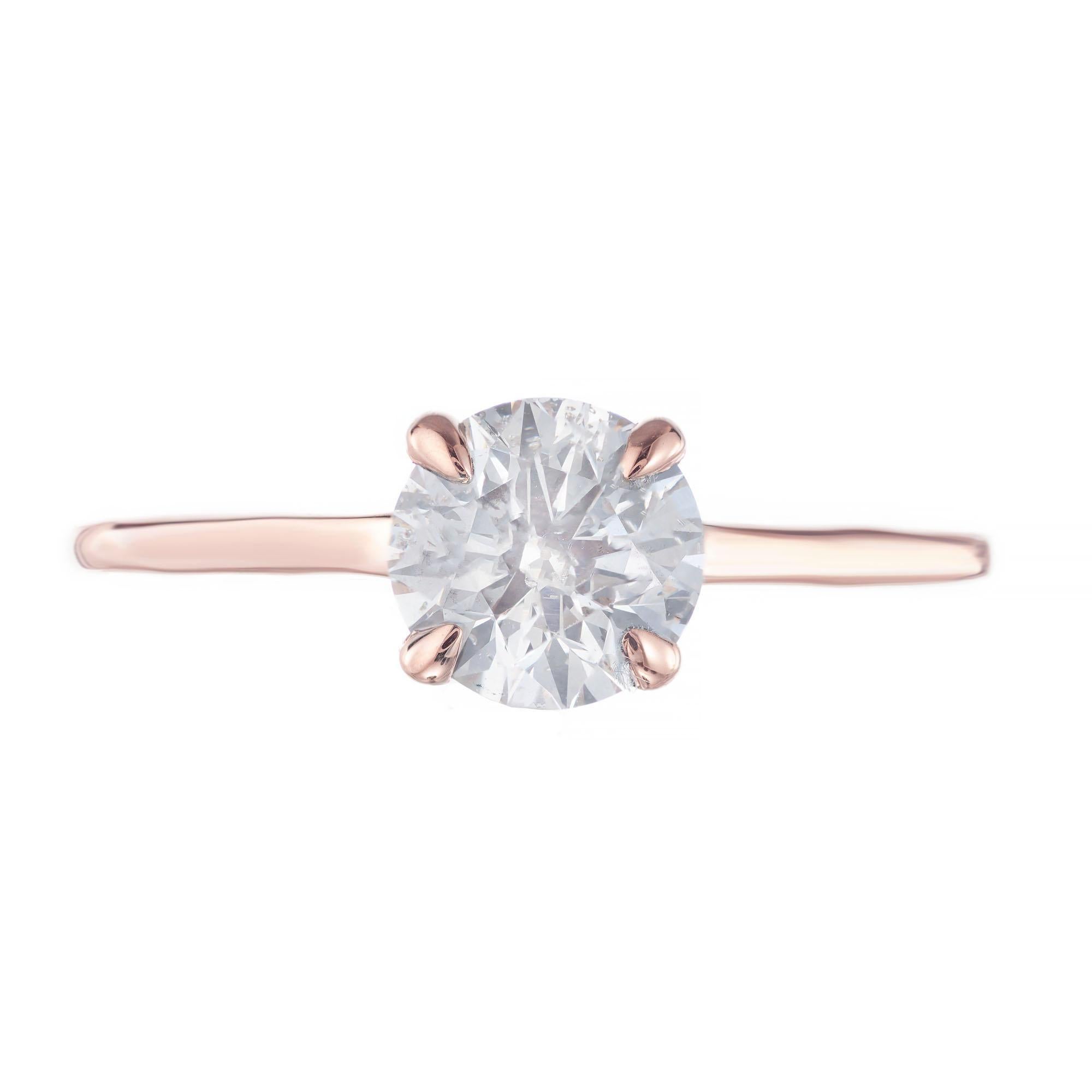 Bague de fiançailles solitaire Peter Suchy en or rose avec diamants de 1,12 carat certifiés GIA en vente 2