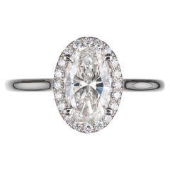 Peter Suchy Anello di fidanzamento in platino con diamante ovale a raggiera certificato GIA da 1,17 carati