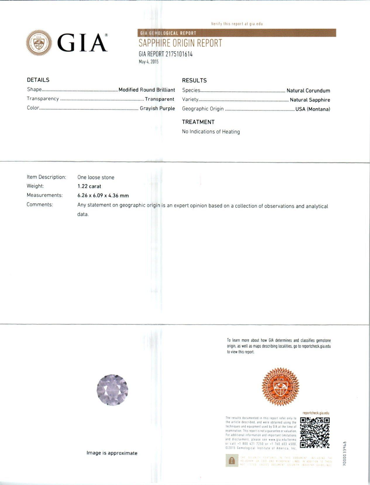 Platin-Verlobungsring mit GIA-zertifiziertem 1,22 Karat Saphir und Diamant von Peter Suchy im Angebot 4
