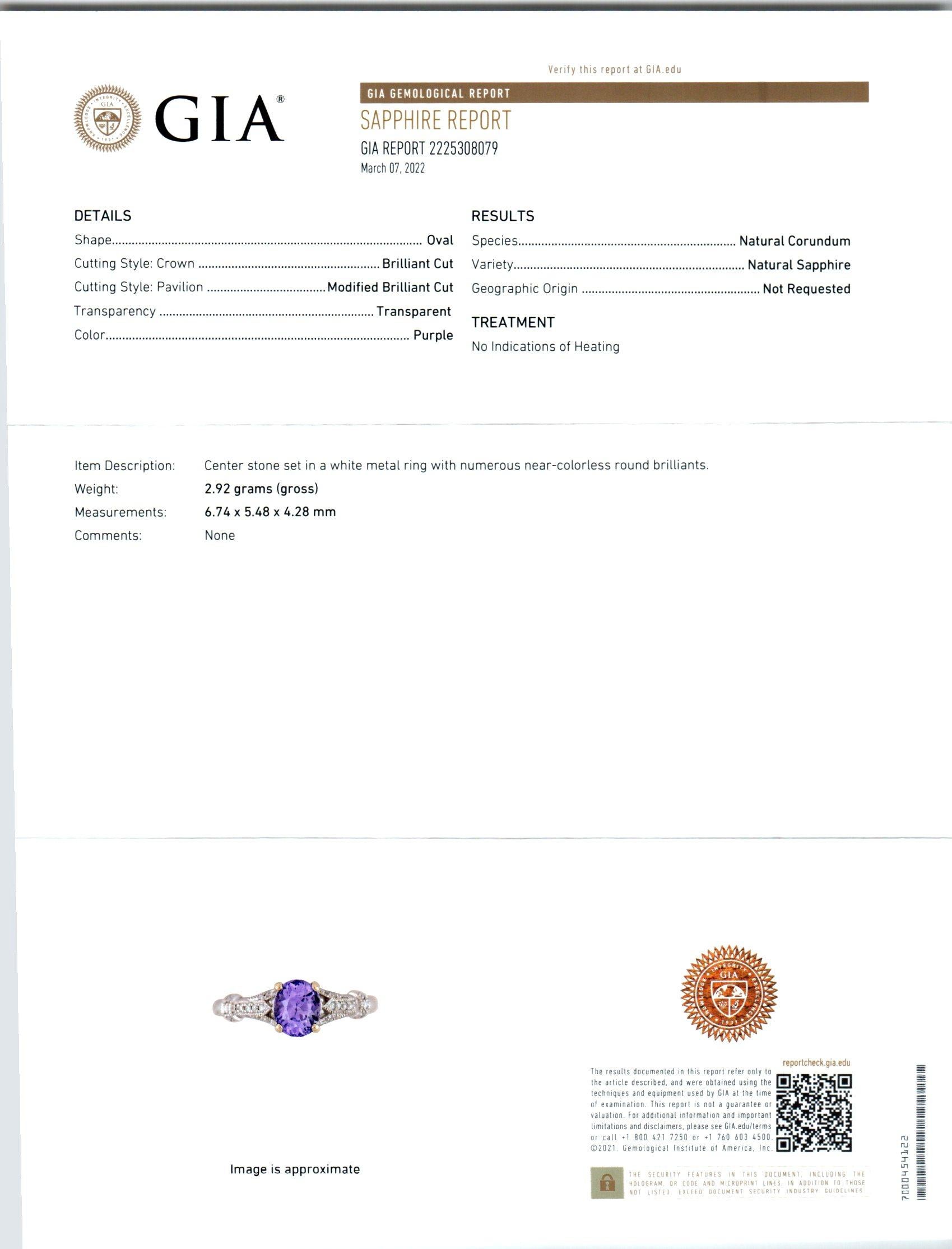Verlobungsring von Peter Suchy, GIA-zertifizierter 1,24 Karat Saphir, Diamant, Gold im Zustand „Neu“ im Angebot in Stamford, CT