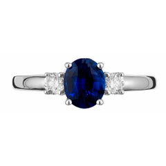 Peter Suchy GIA Certified 1.24 Carat Sapphire Diamond White Gold Engagement Ring