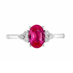 Peter Suchy Anello in oro bianco con zaffiro rosa e diamante certificato GIA da 1,25 carati