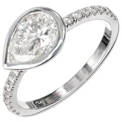 Bague de fiançailles Peter Suchy en platine avec diamants certifiés GIA de 1,27 carat