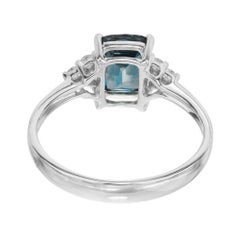 Peter Suchy GIA Certified 1.30 Carat Cushion Sapphire Diamond Engagement Ring