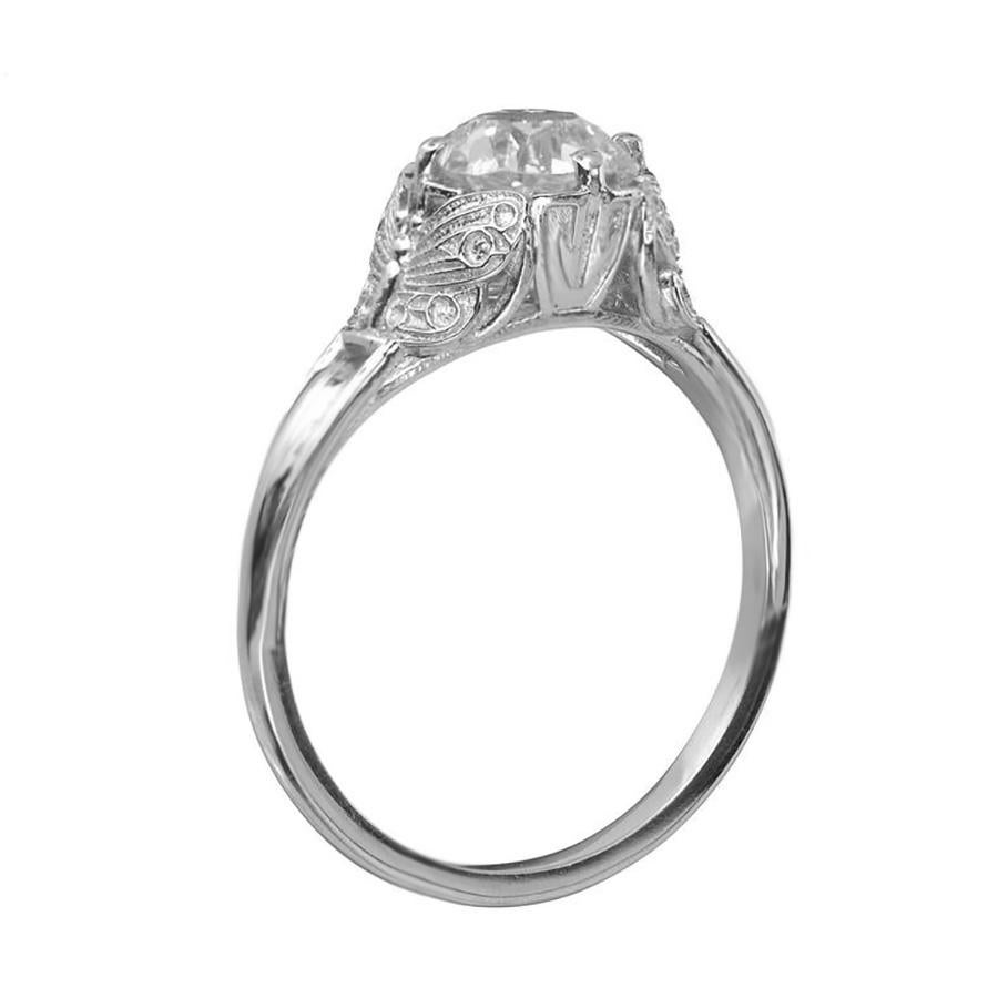 Verlobungsring aus Platin mit GIA-zertifiziertem 1.32 Karat Diamant von Peter Suchy (Alteuropäischer Brillantschliff) im Angebot