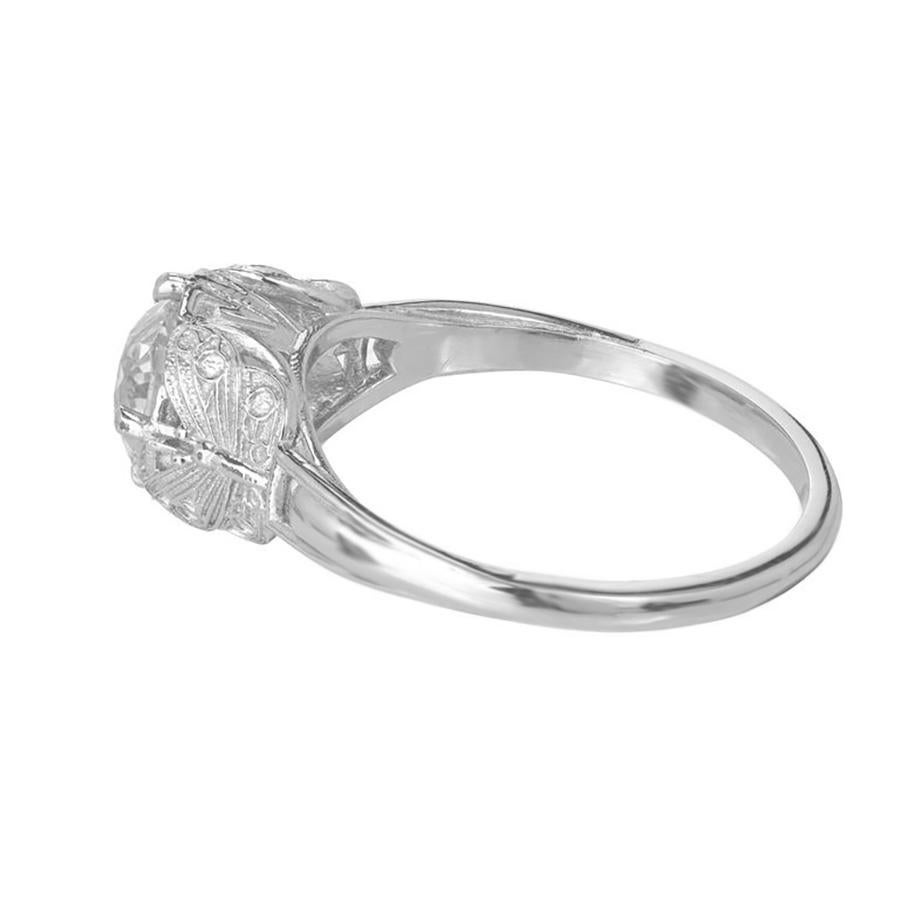 Peter Suchy GIA Certified 1.32 Carat Diamond Platinum Engagement Ring For Sale 3
