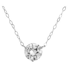 Peter Suchy GIA Certified 1.32 Carat Diamond Platinum Pendant Necklace