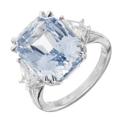 Peter Suchy GIA 13.25 Carat Octagon Sapphire Diamond Platinum Engagement Ring