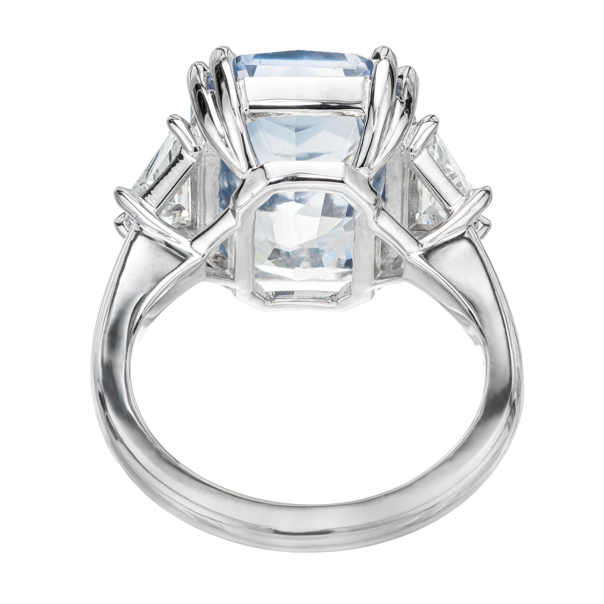 Octagon Cut Peter Suchy GIA 13.25 Carat Octagon Sapphire Diamond Platinum Engagement Ring For Sale