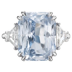 Peter Suchy GIA 13.25 Carat Octagon Sapphire Diamond Platinum Engagement Ring