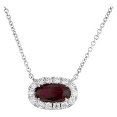 Peter Suchy, collier pendentif en diamants et rubis de 1,35 carat certifié GIA