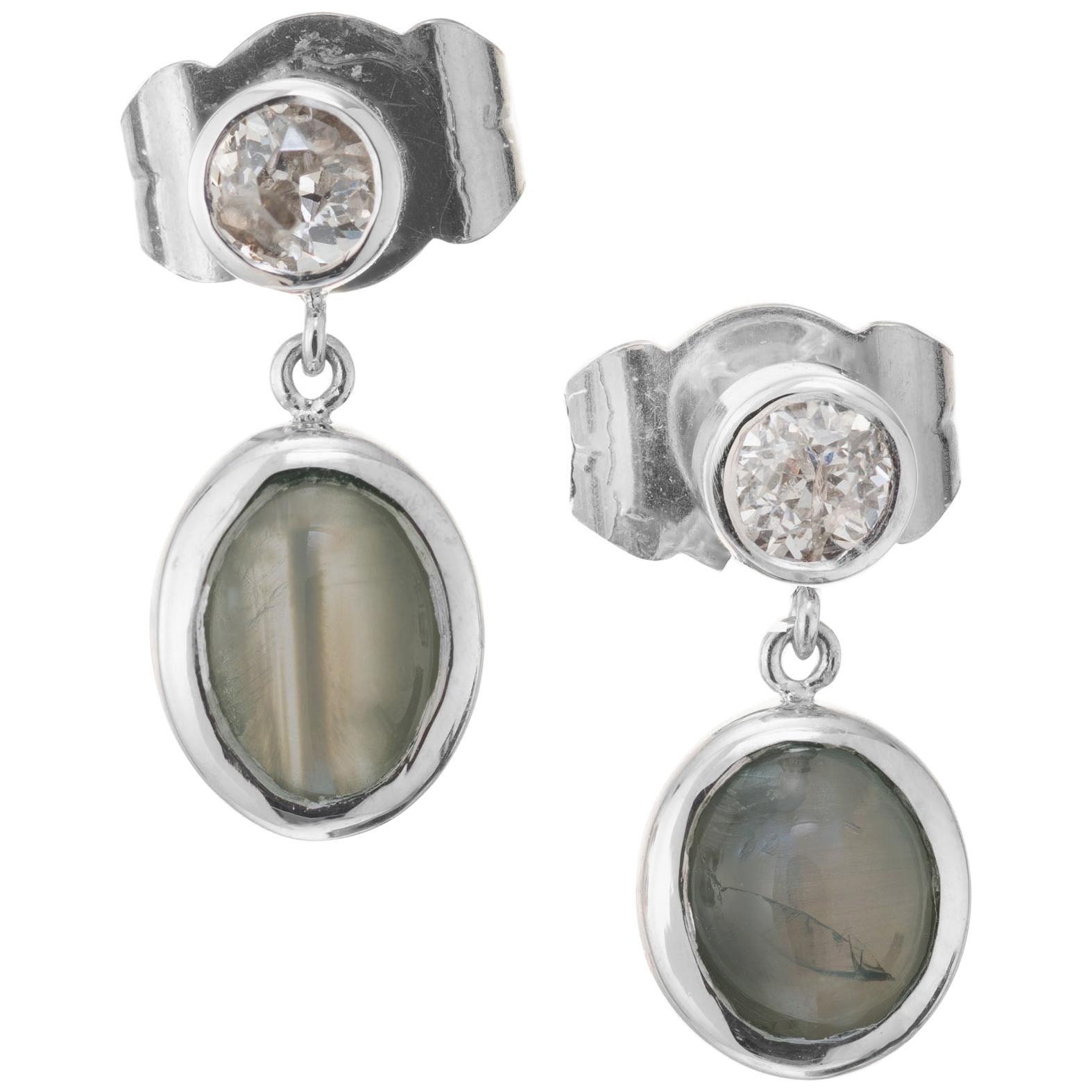 Peter Suchy GIA Certified 1.36 Carat Alexandrite Diamond Platinum Dangle Earring
