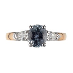 Peter Suchy Anello di fidanzamento in oro con diamante e zaffiro certificato GIA da 1.37 carati