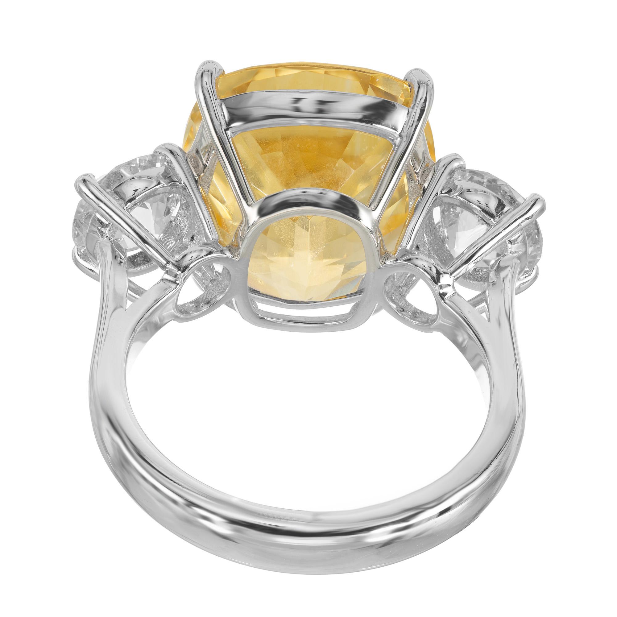 Bague de fiançailles en platine avec diamant saphir de 13.70 carats de Peter Suchy, certifiée par le GIA en vente 2