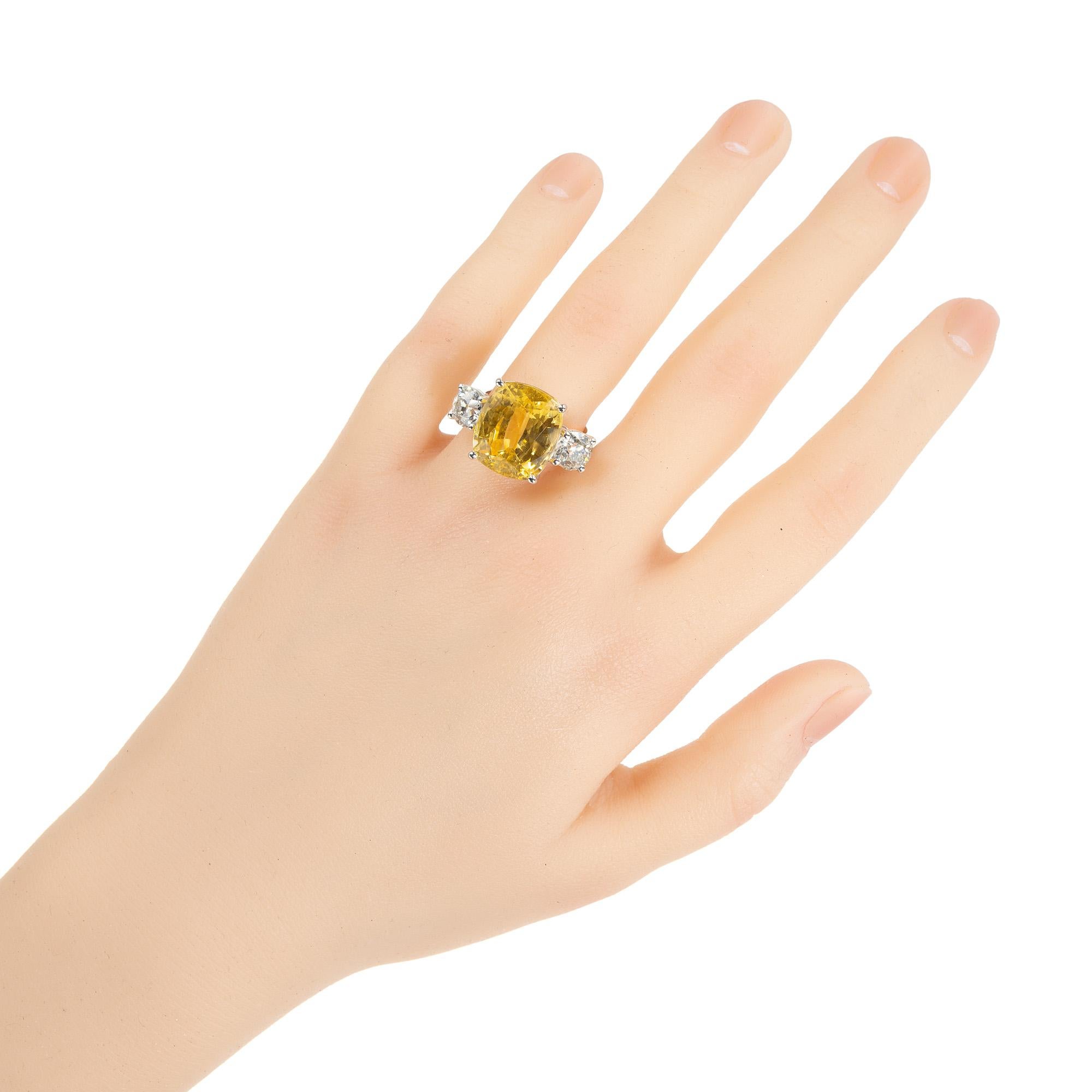 Bague de fiançailles en platine avec diamant saphir de 13.70 carats de Peter Suchy, certifiée par le GIA en vente 4