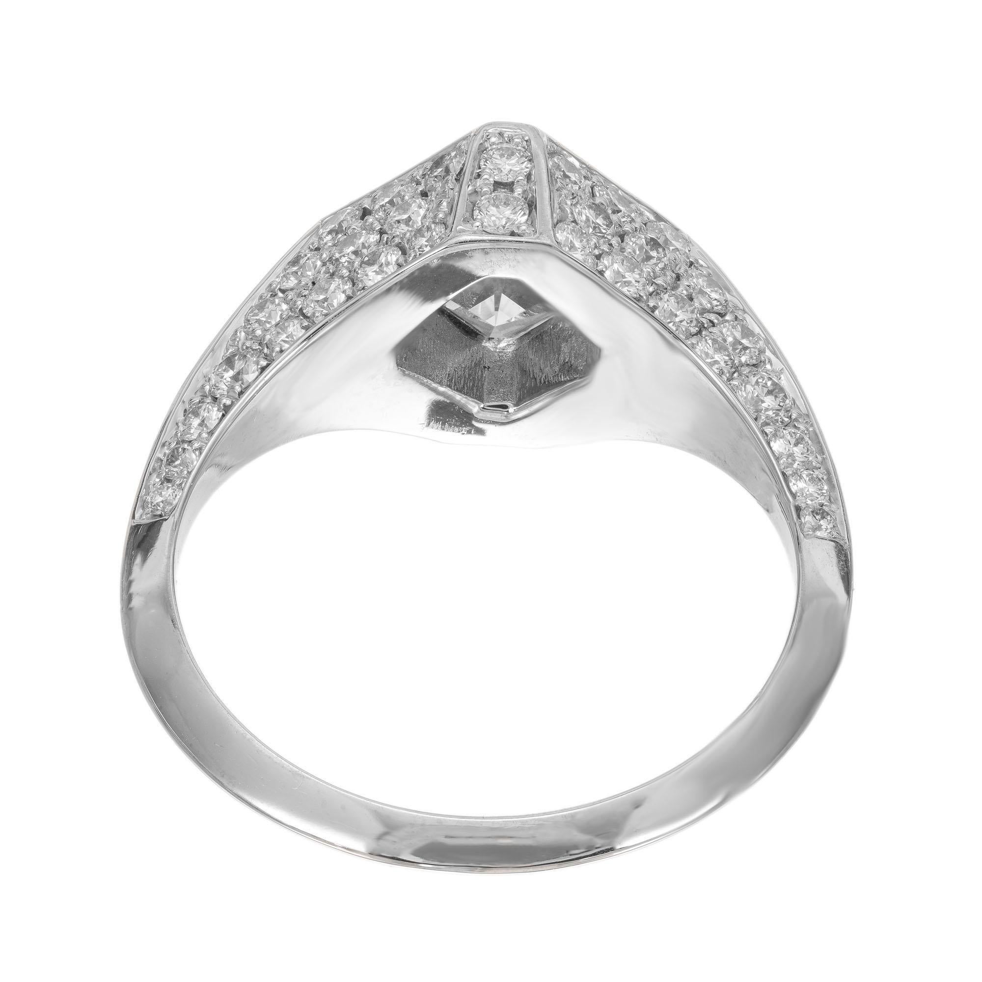 Women's Peter Suchy GIA Certified 1.41 Carat Diamond Platinum Engagement Ring For Sale