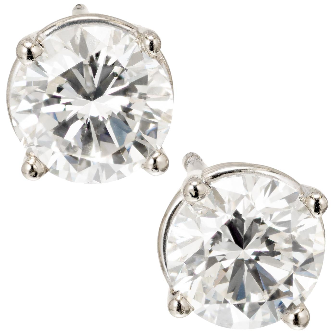 Peter Suchy GIA Certified 1.41 Carat Diamond Platinum Stud Earrings