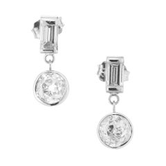 Peter Suchy GIA Certified 1.42 Carat Diamond Platinum Dangle Earrings 