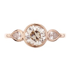 Peter Suchy GIA-zertifiziert 1,42 Karat runder Diamant Rose Gold Verlobungsring