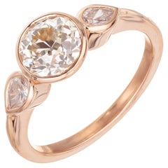 Peter Suchy GIA-zertifiziert 1,42 Karat runder Diamant Rose Gold Verlobungsring 