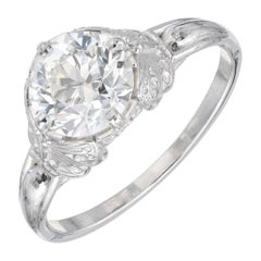 Peter Suchy GIA Certified 1.45 Carat Diamond Platinum Butterfly Engagement Ring