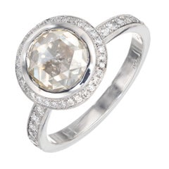 Peter Suchy Anello di fidanzamento aureolato in platino con diamante certificato GIA da 1,46 carati