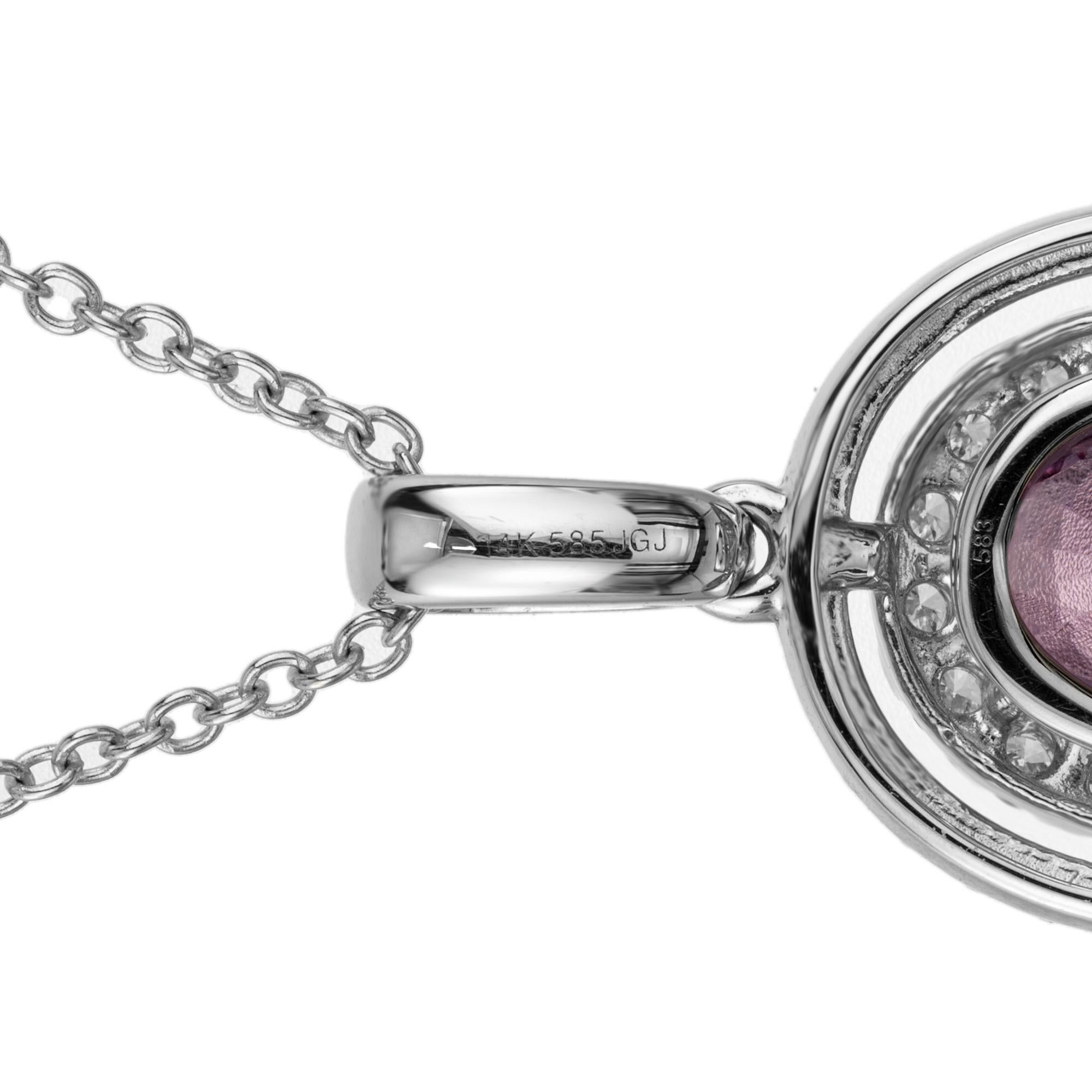 Peter Suchy Collana con ciondolo in oro bianco con diamante spinello certificato GIA da 1,48 carati in vendita 2