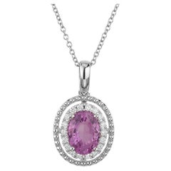Peter Suchy GIA Certified 1.48 Carat Spinel Diamond White Gold Pendant Necklace