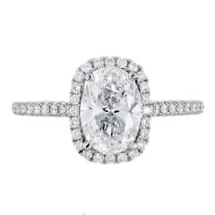 Peter Suchy GIA Certified 1.51 Carat Diamond Platinum Engagement Ring