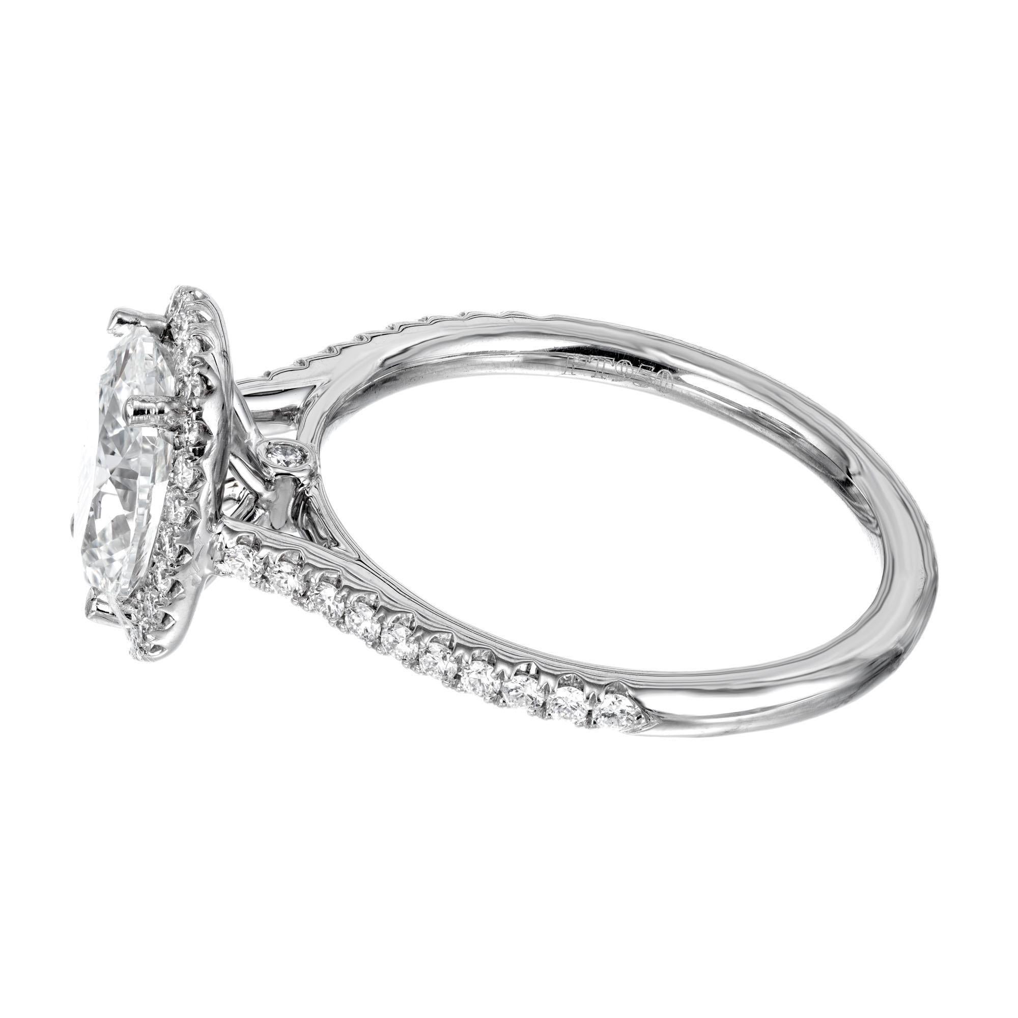 Peter Suchy GIA Certified 1.51 Carat Diamond Platinum Engagement Ring In New Condition For Sale In Stamford, CT