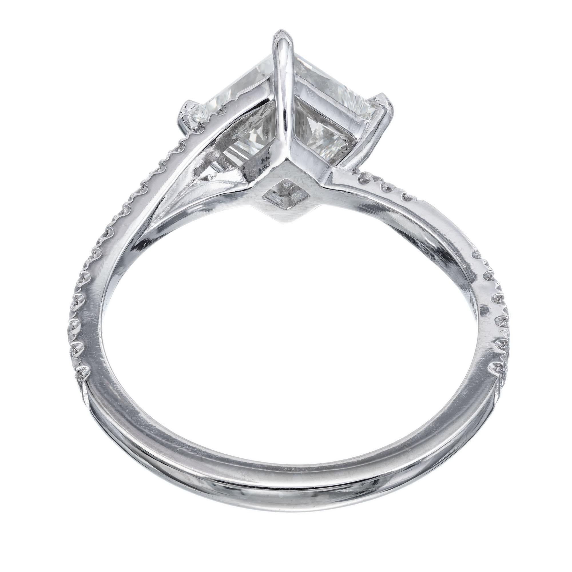 Women's Peter Suchy GIA Certified 1.51 Carat Diamond Platinum Engagement Ring