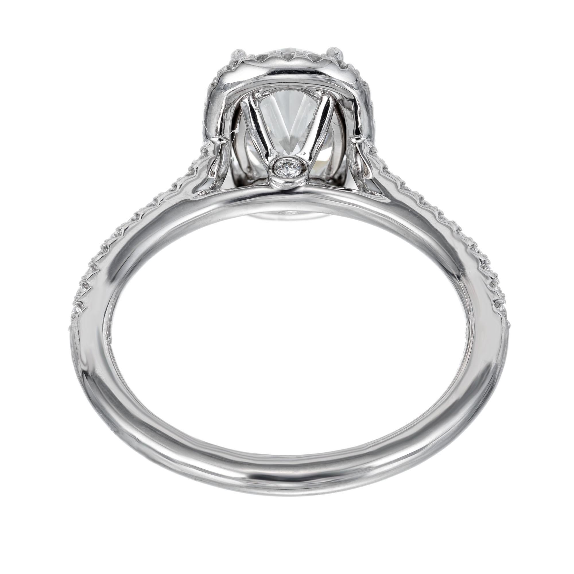 Peter Suchy GIA Certified 1.51 Carat Diamond Platinum Engagement Ring For Sale 2