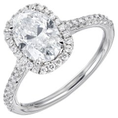 Peter Suchy GIA Certified 1.51 Carat Diamond Platinum Engagement Ring