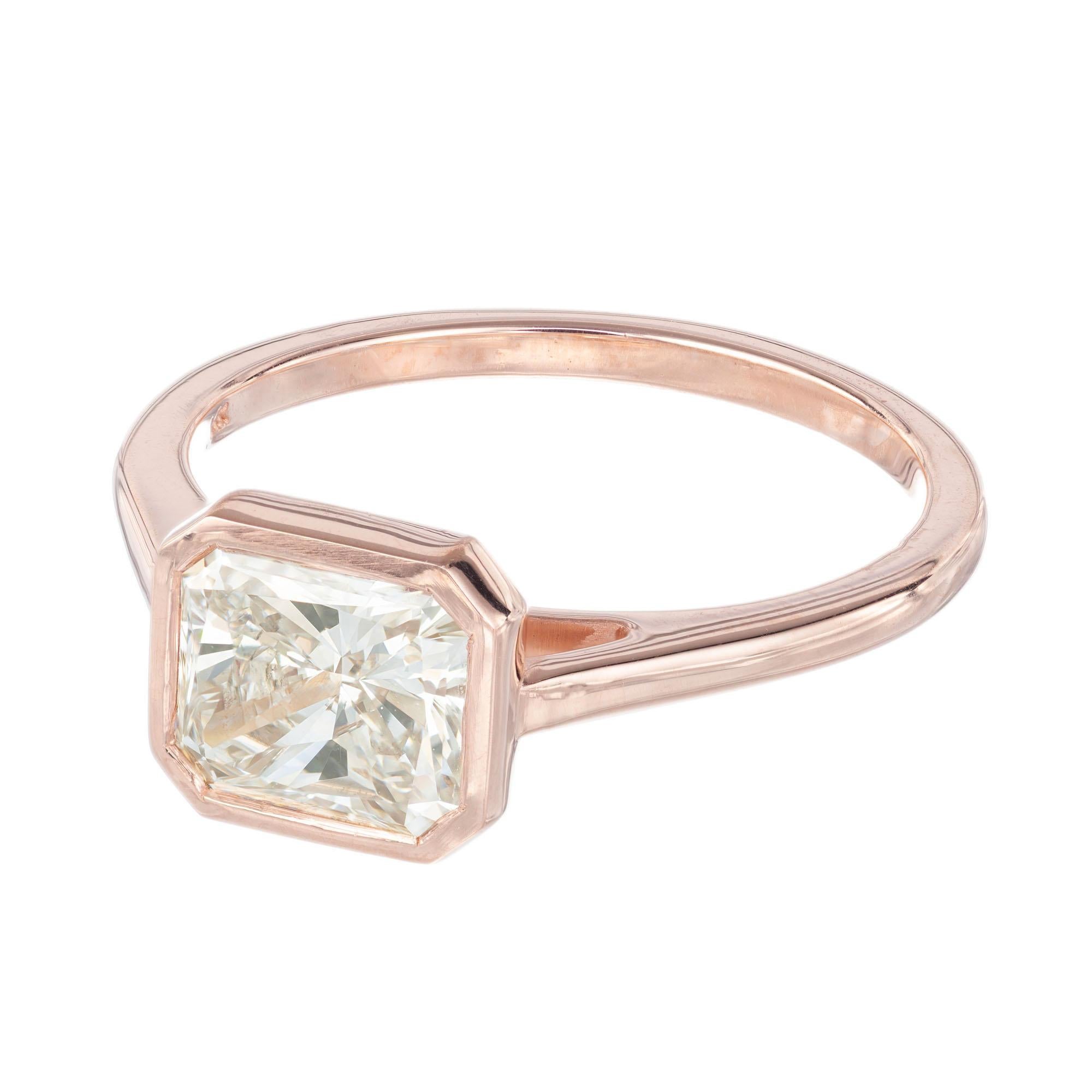 Brilliant Cut Peter Suchy GIA Certified 1.51 Carat Diamond Rose Gold Engagement Ring For Sale