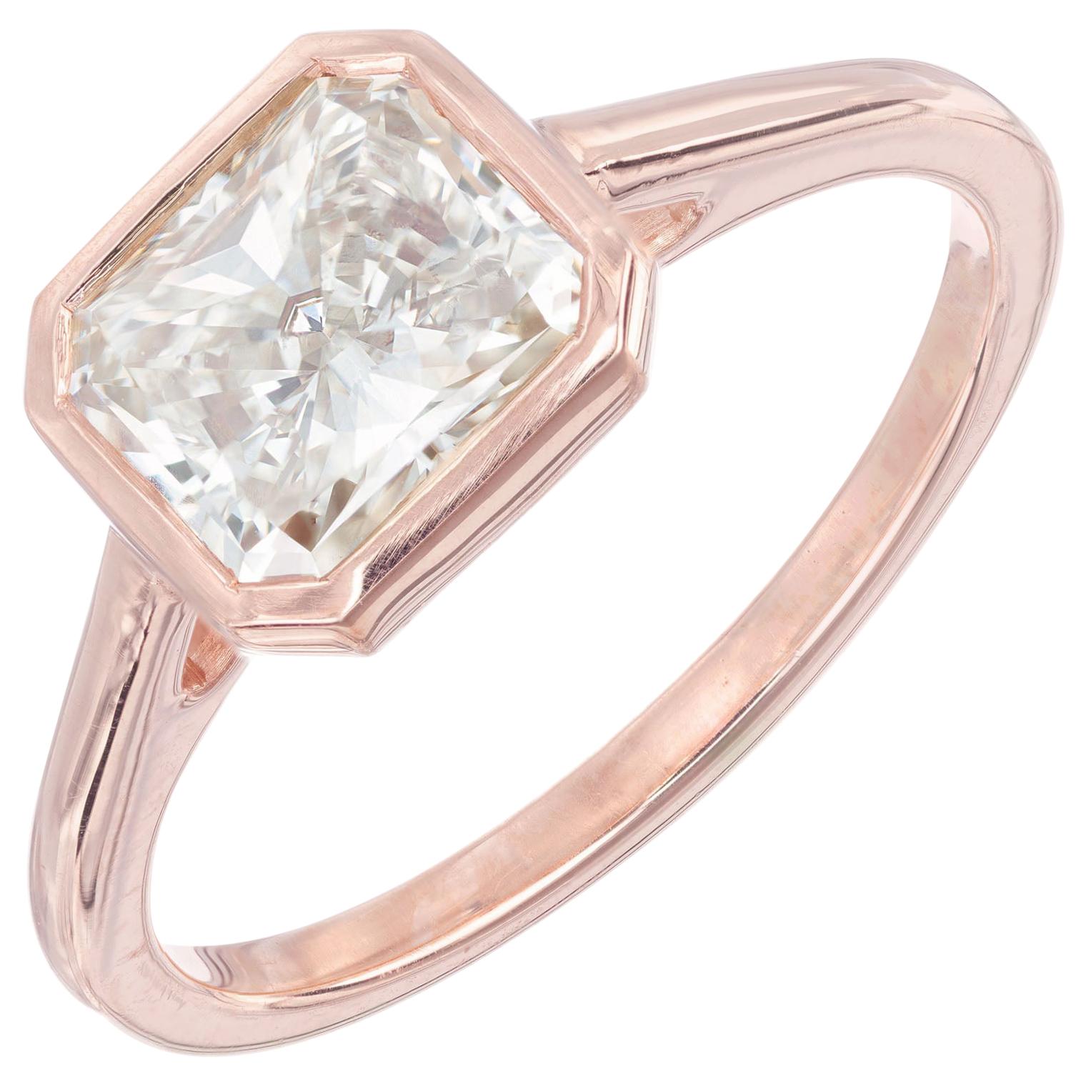 Peter Suchy GIA Certified 1.51 Carat Diamond Rose Gold Engagement Ring For Sale