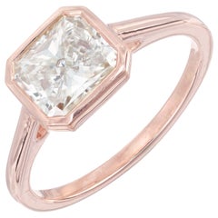 Bague de fiançailles Peter Suchy en or rose avec diamant de 1,51 carat certifié par le GIA