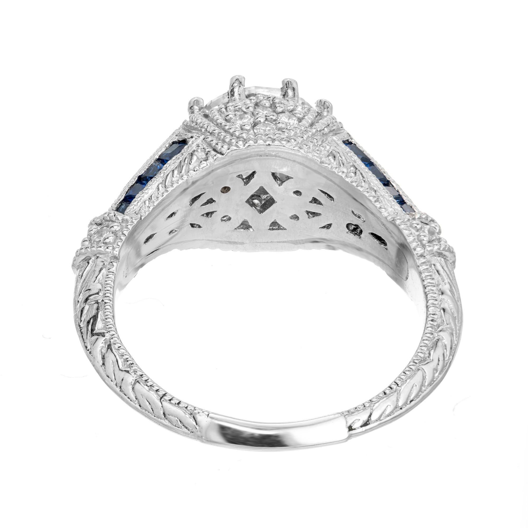 Peter Suchy GIA zertifiziert 1,51 Karat Diamant Saphir Verlobung Platin Ring  im Angebot 2