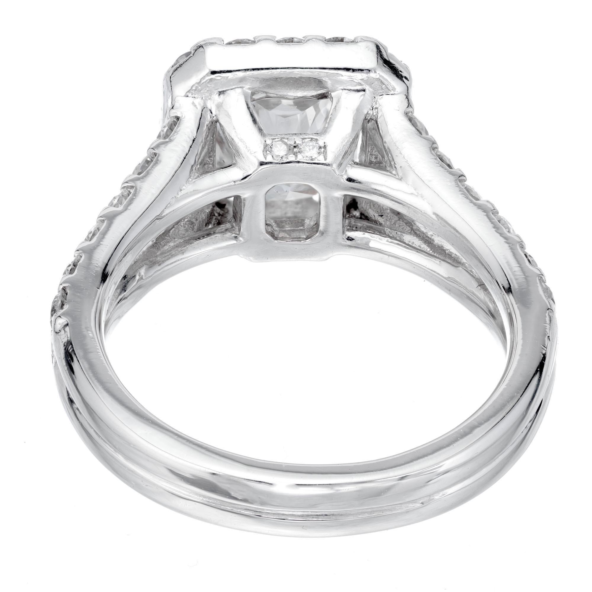 Verlobungsring mit GIA-zertifiziertem 1,53 Karat Diamant-Platin-Halo von Peter Suchy Damen im Angebot