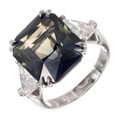 Peter Suchy GIA Certified 15.30 Carat Sapphire Diamond Platinum Engagement Ring 