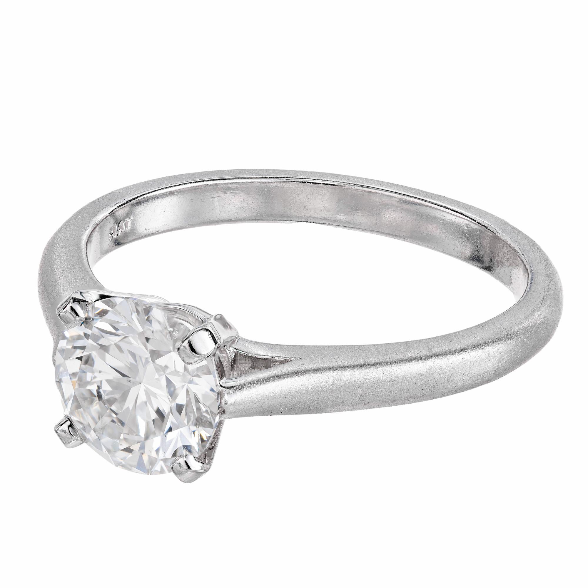 Round Cut Peter Suchy GIA Certified 1.54 Carat Diamond Platinum Solitaire Engagement Ring For Sale