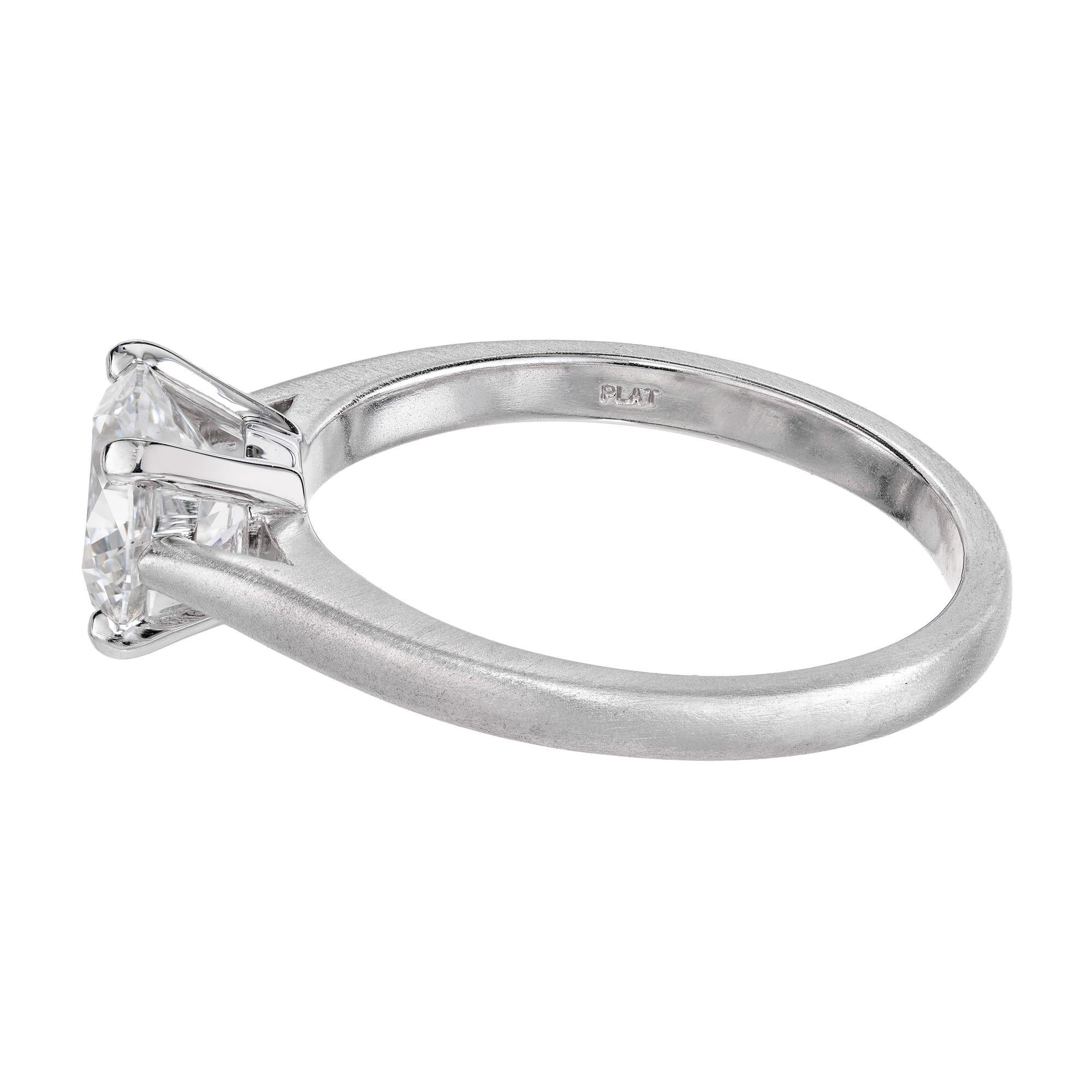 Women's Peter Suchy GIA Certified 1.54 Carat Diamond Platinum Solitaire Engagement Ring For Sale