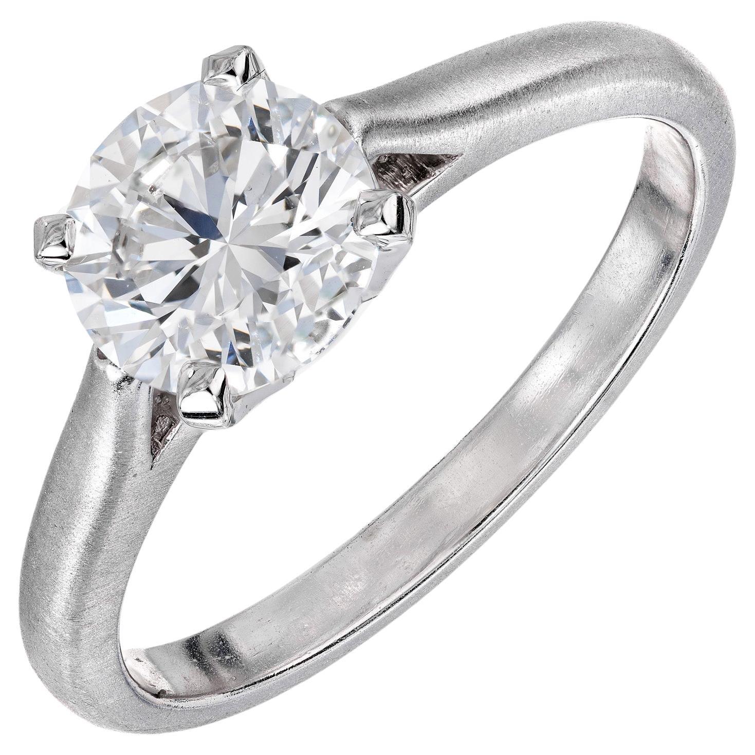 Peter Suchy GIA Certified 1.54 Carat Diamond Platinum Solitaire Engagement Ring