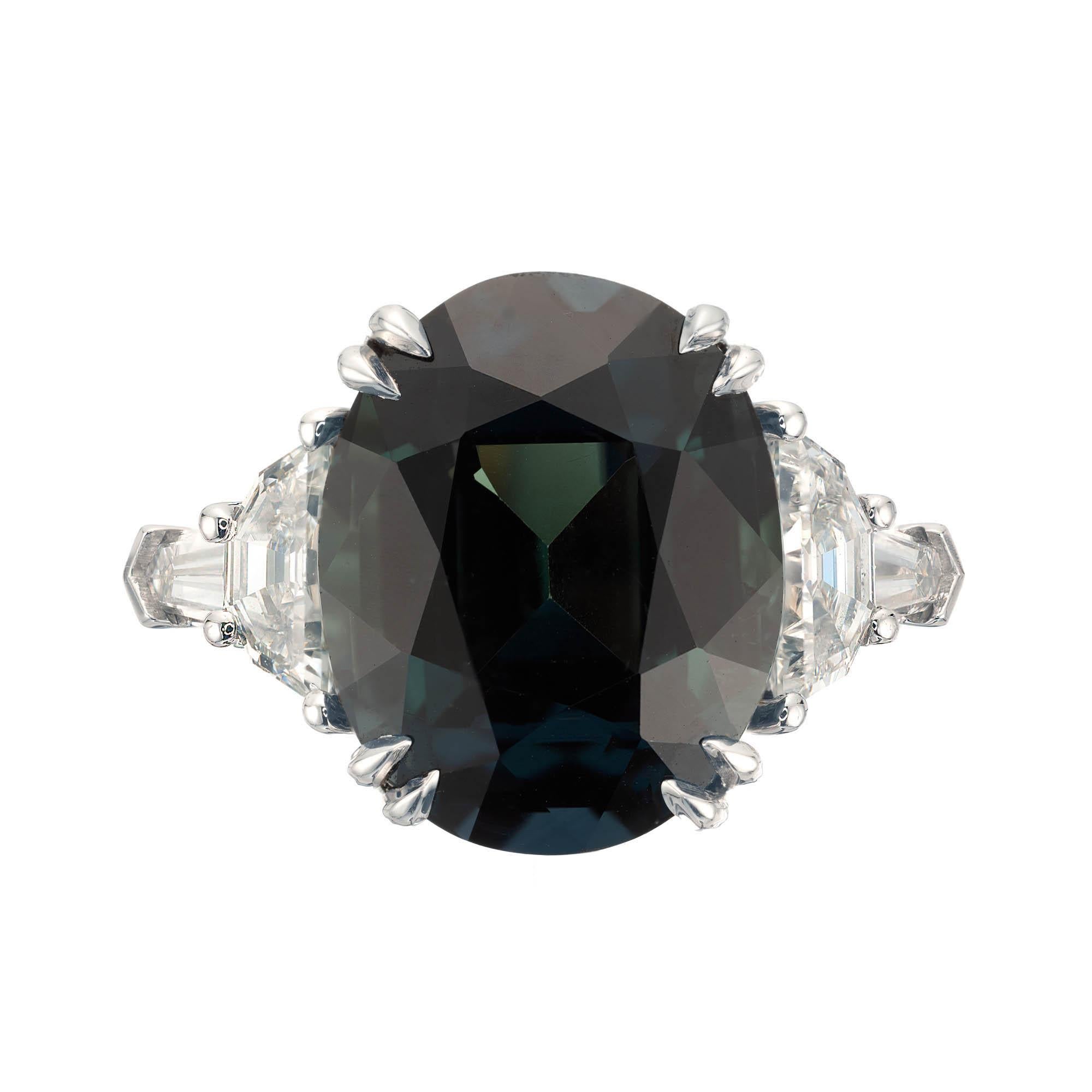 Peter Suchy GIA Certified 15.61 Carat Sapphire Diamond Platinum Engagement Ring